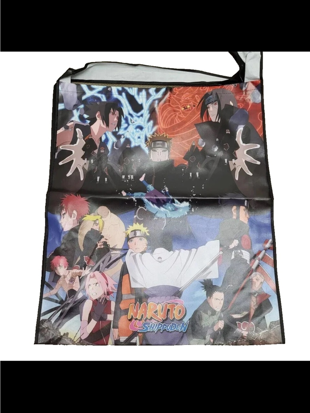 Naruto Shippuden Graphic Garment Bag - Black Multicolor